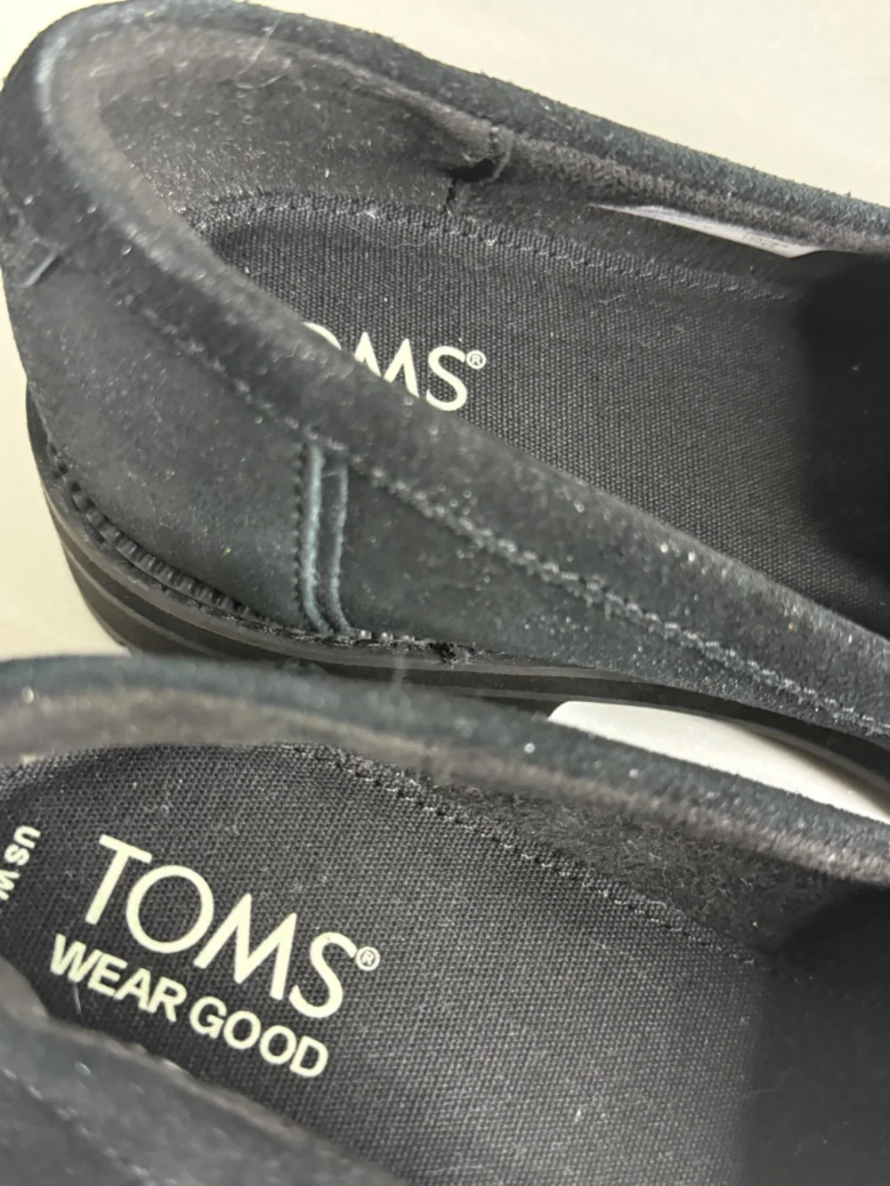 TOMS Black Suede Lug Sole Loafers Size 9 | New Without Tags